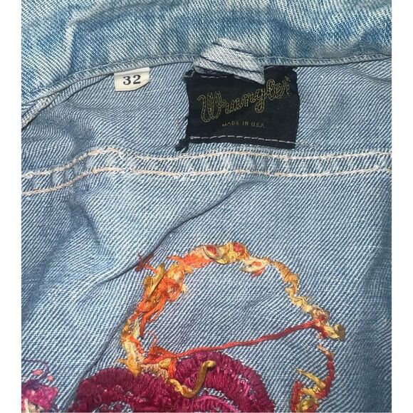 1970s Wrangler Art Denim Jacket, Western, Hippie vintage sz 32 (xs or s) - Picture 5 of 10